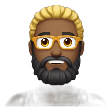 Swimmer googles muscles black hair and beard sticker