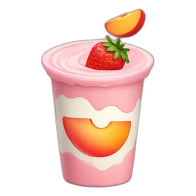 strawberry and peach yogurt sticker