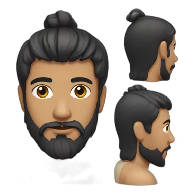 Indian man with black hair, black beard sticker