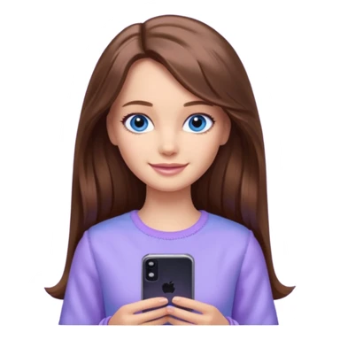 beautiful barbie girl with long brown hair, blue eyes and wearing light purple clothes watching stranger things on tv sticker
