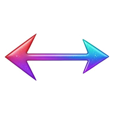color gradient between red and purple glitter arrow sticker