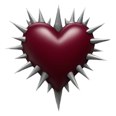maroon heart with spikes sticker