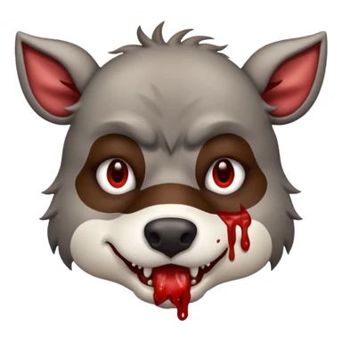 Wolf face eating coo sticker