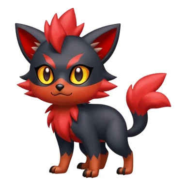 Zorua-Litten-Fakémon-hybrid-creature (full body)  sticker