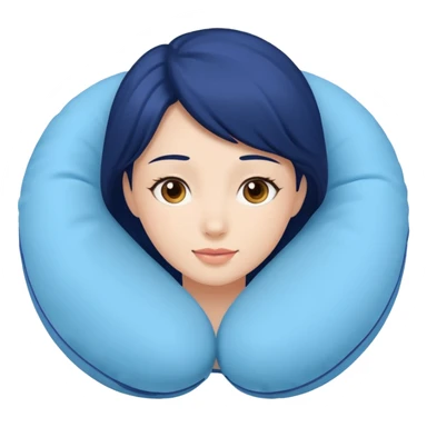 woman using travel pillow  sticker