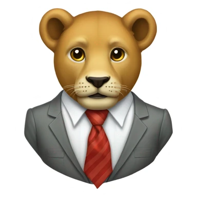 un leon con camisa y corbata  sticker