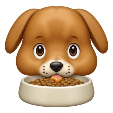 a dog eating dog food sticker