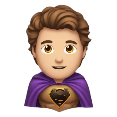 brown hair male superhero with cape sticker