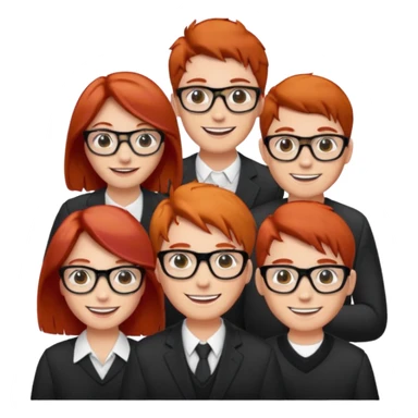 red-haired people wearing glasses sticker