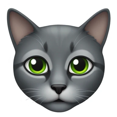 gato gris oscuro con ojos verdes sticker