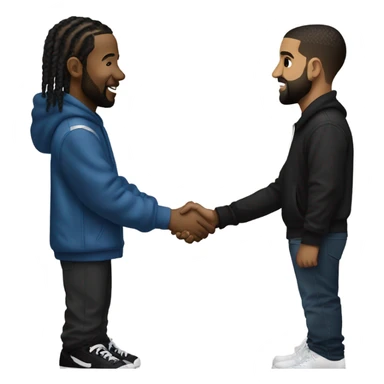 Kendrick Lamar and drake shaking hands sticker