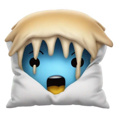 Face screaming inside a pillow  sticker