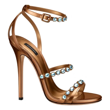 Hyperrealism, side view, Dolce & Gabbana Bronze Crystal Strap Heels Sandals Shoes sticker