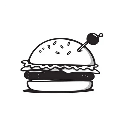 hand drawn doodle style hamburger sticker