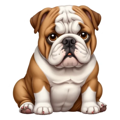 english bulldog sitting patiently sticker