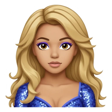 Dinah Jane from Fifth Harmony with long dark blonde hair, periwinkle sequin outfit sticker