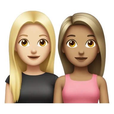 A blonde girl and a brunette girl sticker