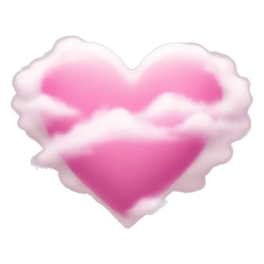 pink heart in clouds  sticker