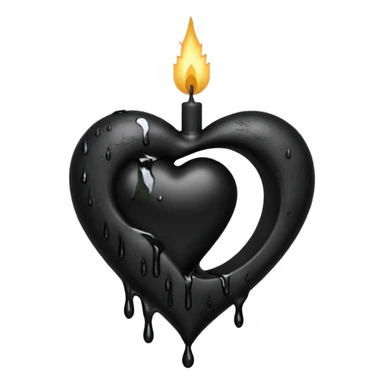 emo heart with crescent moon and black candle sticker