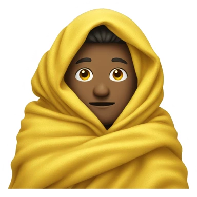 a man wrapped in a yellow blanket sticker