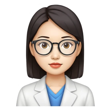 Asian female with eyeglasses working in tech sticker