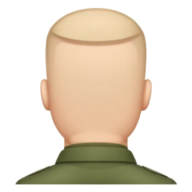 rear view of military soldier's head with crew cut sticker