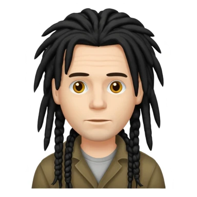 white man with black dreadlocks sticker