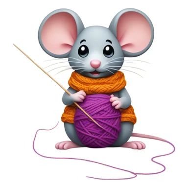 Cute mouse knitting  sticker