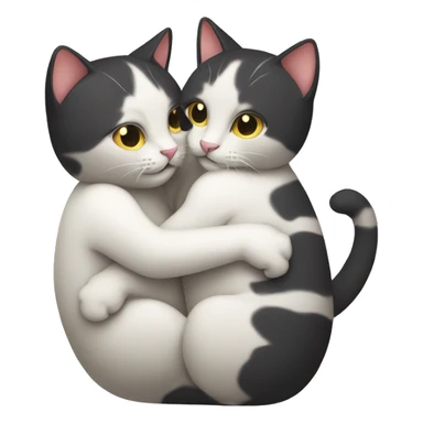 two cats hugging sticker