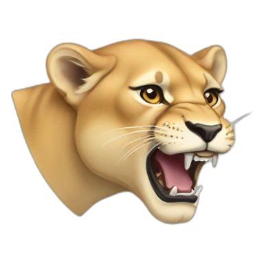Lioness roaring sticker