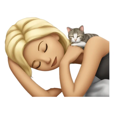 blonde sleeps with cat sticker