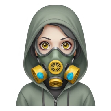 Zombie in gas masks woman hoodie sticker