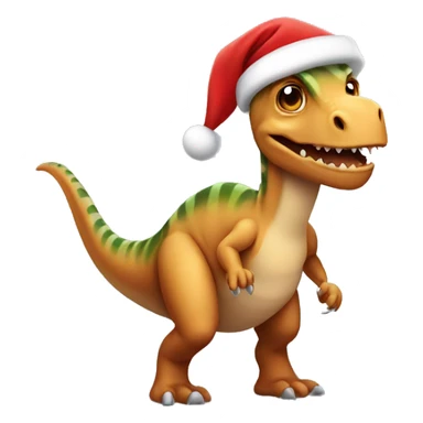 A dinosaur with a Santa hat  sticker