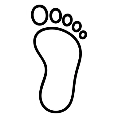 simple icon of a single human footprint, emphasizing the mark left behind, clean outlined style sticker
