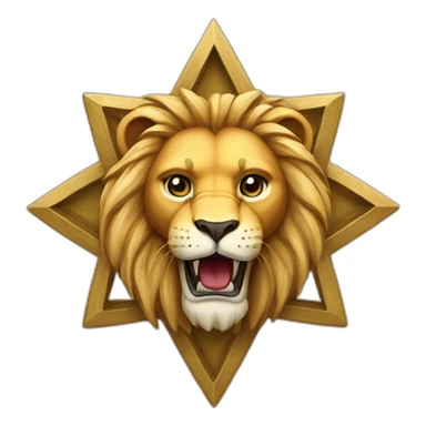 arms lion head inside a Star of David sticker