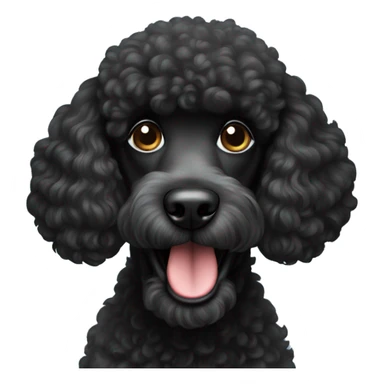 Black poodle Little dog  sticker