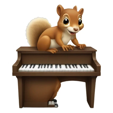 Squirrel play piano  sticker