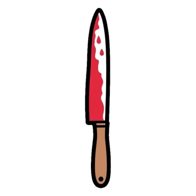knife with blood sticker
