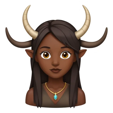 Mujer de piel morena y pelo lacio con cuernos de infidelidad  sticker