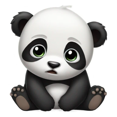 Sad baby panda missing big panda sticker