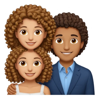 married curly girl & straight hair brown guy sticker