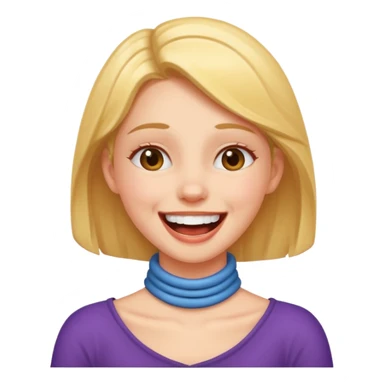 Girl gripping her neck and laughing  sticker