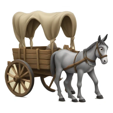 wagon with donkey in the front sticker