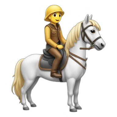 Une fourmie sur un chien sur un poney sticker