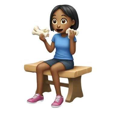 Girl eating bone sticker