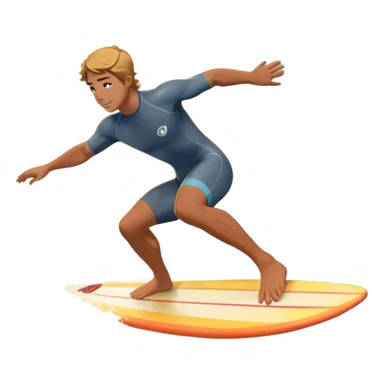 A surfer riding a large wave, skillfully balancing on their board as the ocean crashes around them. The scene captures the energy and excitement of surfing, with the sun setting in the background and the water sparkling under the light. sticker