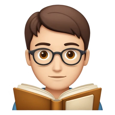 storyteller person with a book sticker