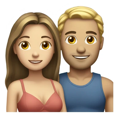 Fair skinned Man and woman on the beach sticker