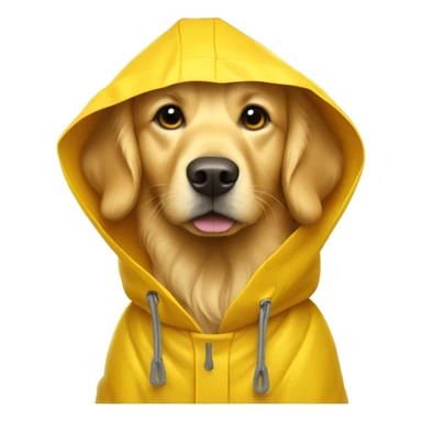 Golden retriever wearing raincoat sticker