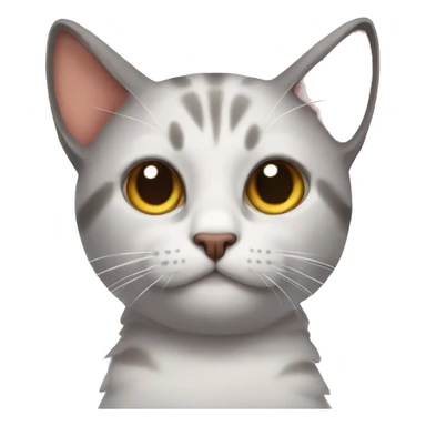 cat with a bow on his ear sticker